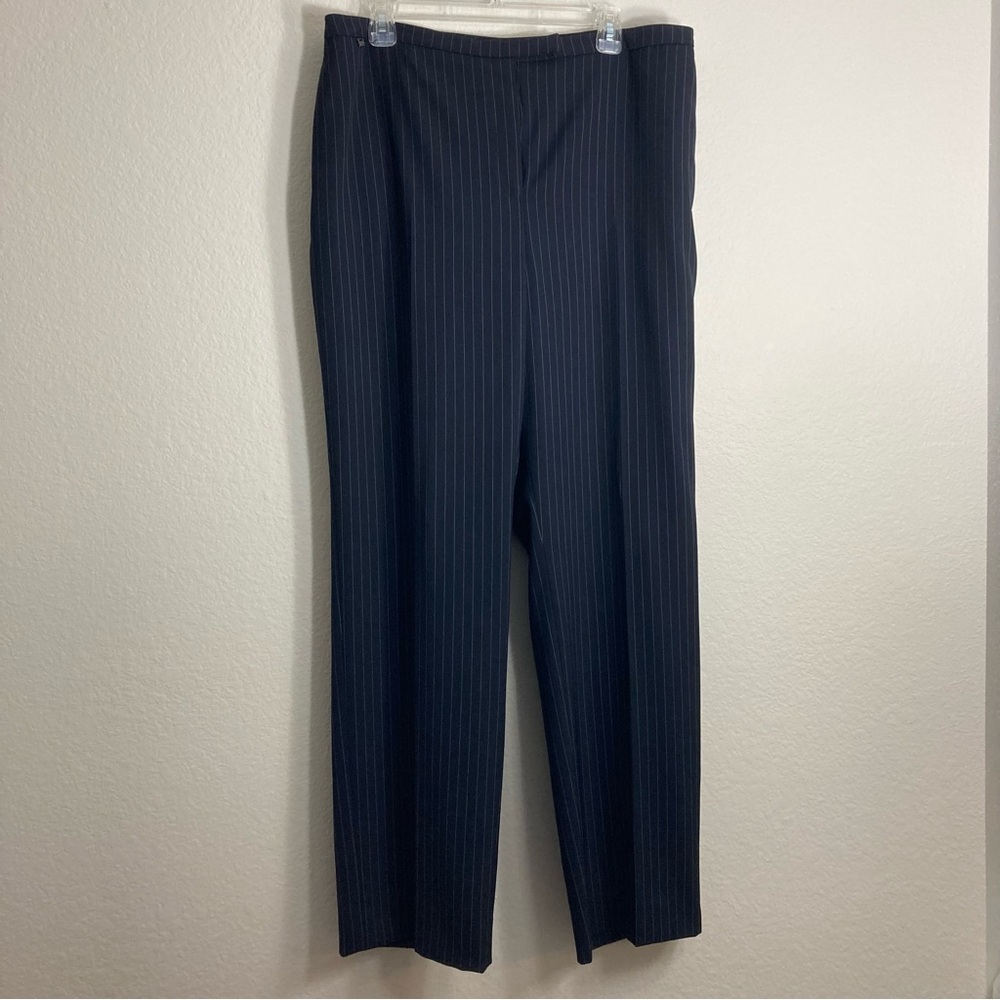 Tahari Pinstripe Slacks - Blue - Size 16